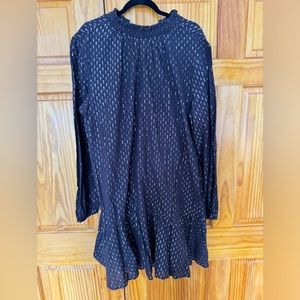 Mockneck Metallic Dress